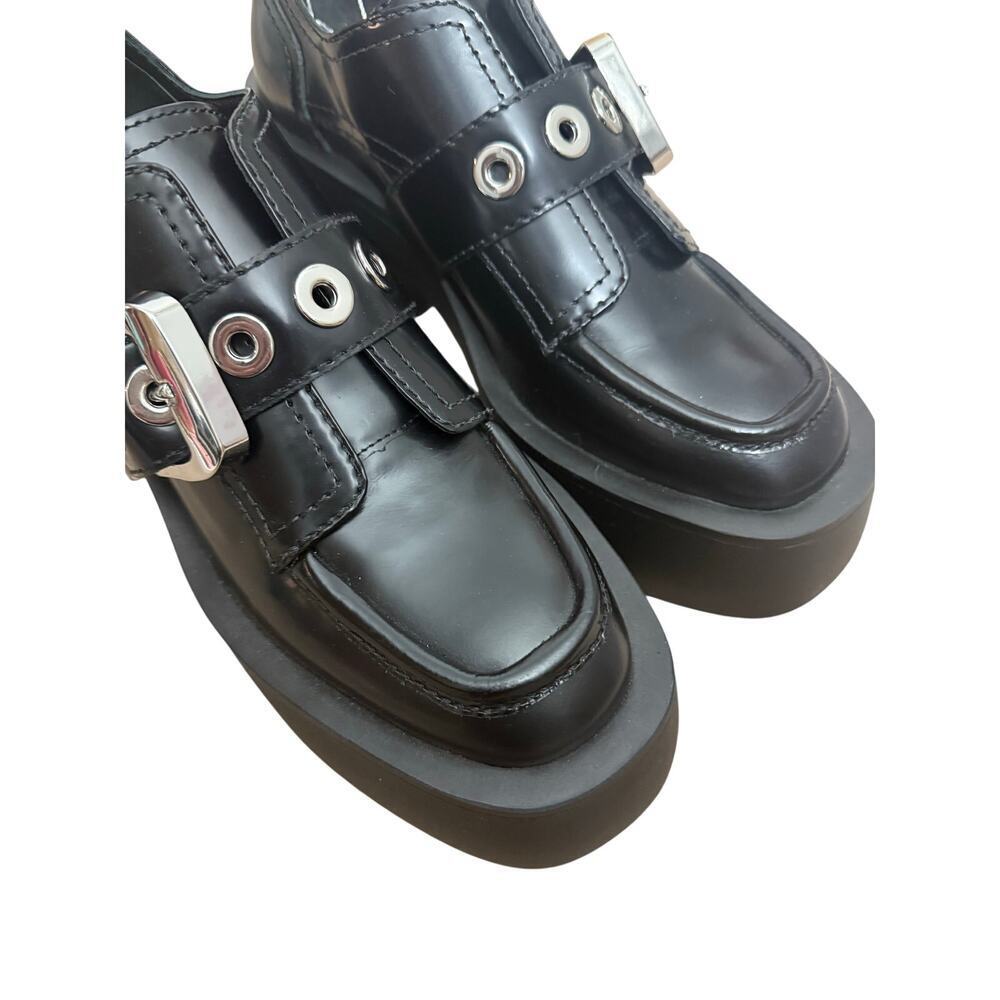 Larroude Stewart Platform Black Oxford Preppy Y2K Style Sz 8 - Picture 5 of 12